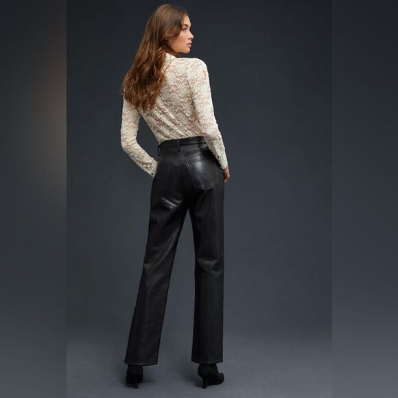 AGOLDE 90s Pinch Waist Leather Pants NWT - Picture 1 of 7